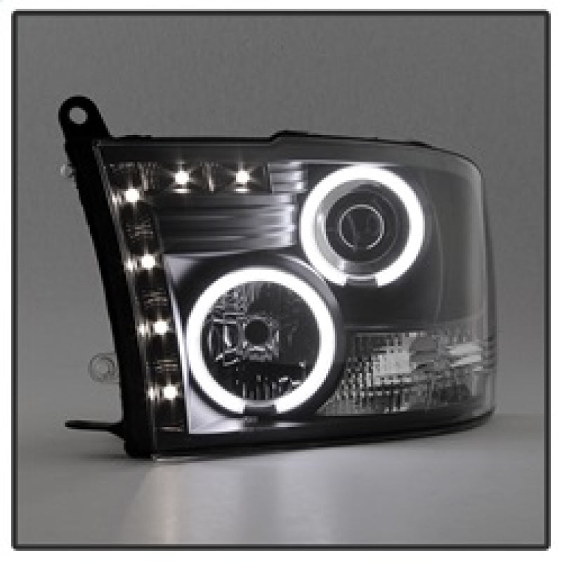 Spyder Dodge Ram 1500 09-14 Projector Headlights Halogen- CCFL Halo LED - Blk PRO-YD-DR09-CCFL-BK - eliteracefab.com