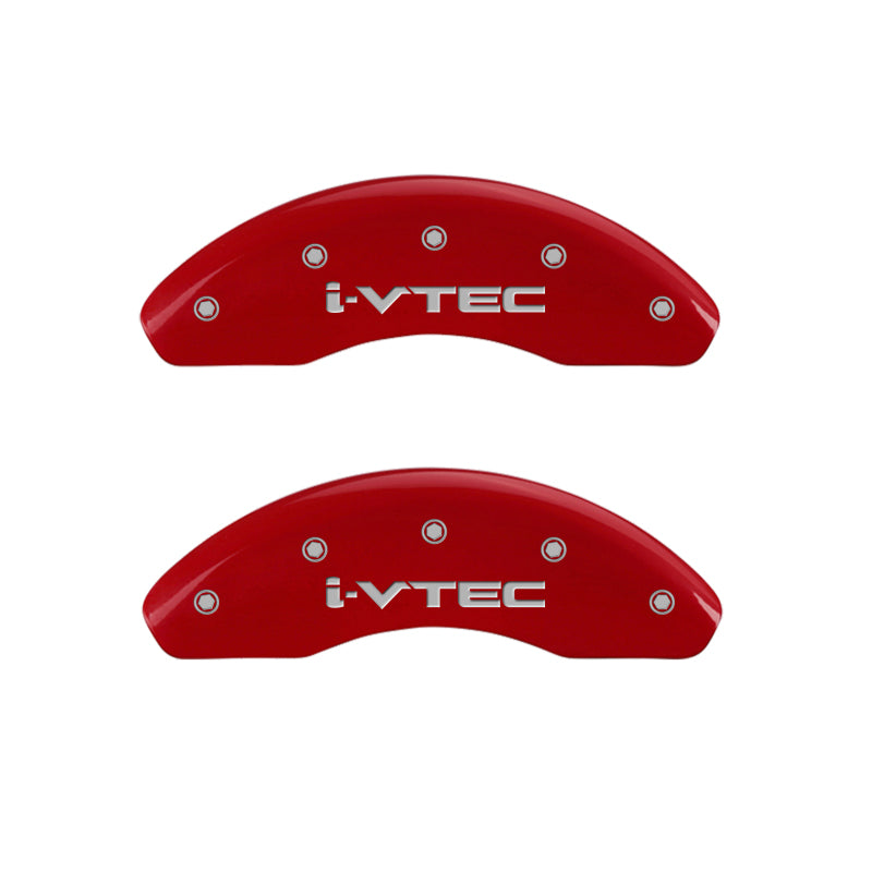 MGP Front set 2 Caliper Covers Engraved Front i-Vtec Red finish silver ch MGP