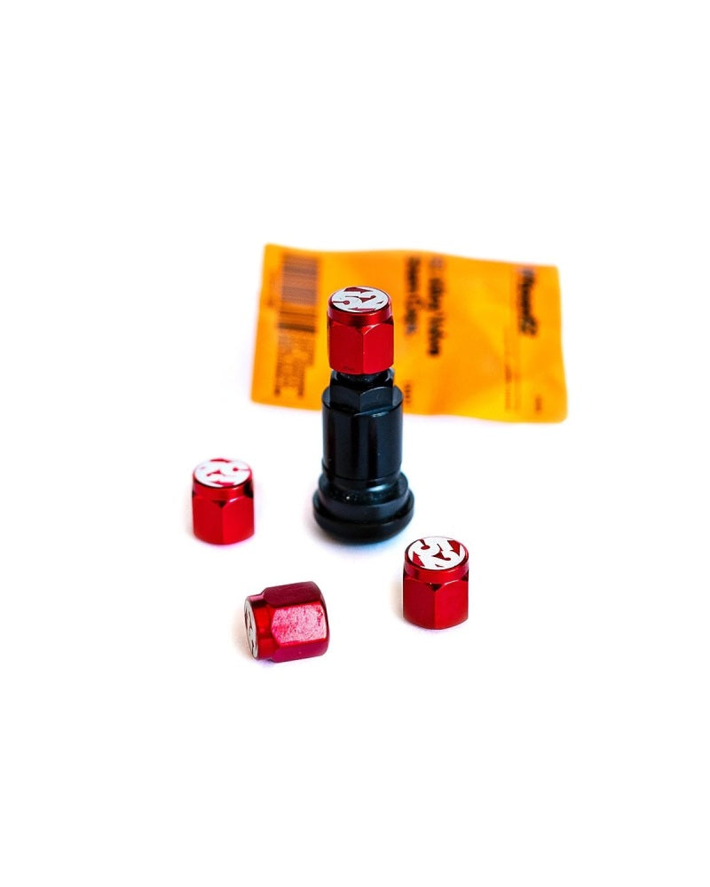 Fifteen52 Valve Stem Cap Set - Red - 4 Pieces - eliteracefab.com