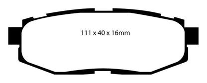 EBC 12+ Scion FR-S 2 Yellowstuff Rear Brake Pads - eliteracefab.com