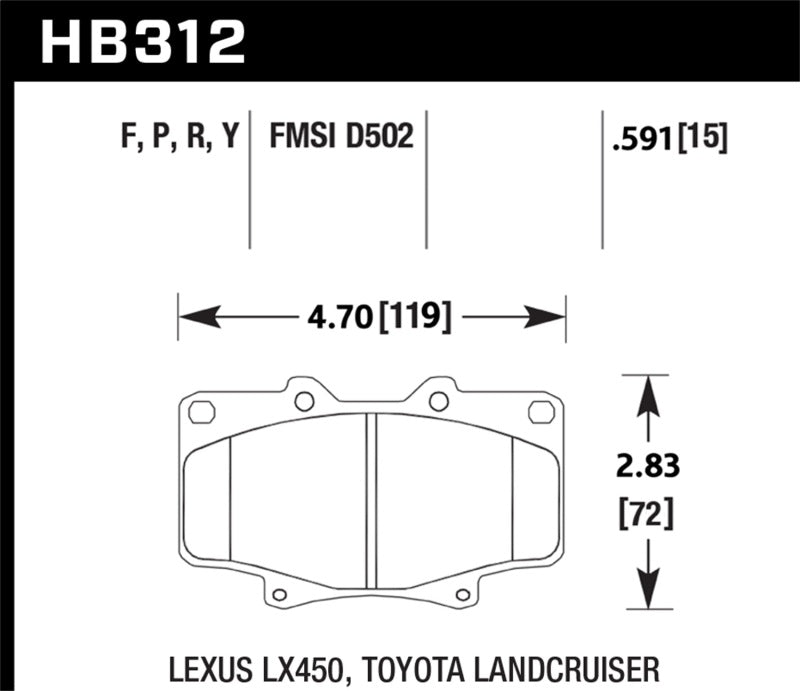 Hawk Performance HPS Brake Pads - HB312F.591 Hawk Performance