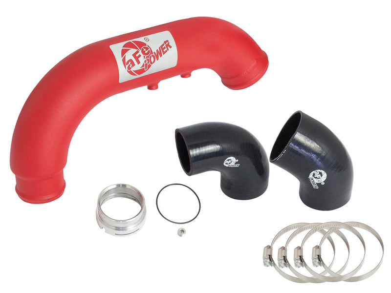 aFe BladeRunner 3in Red IC Tube Cold Side w/ Coupling & Clamp Kit 2016 GM Colorado/Canyon 2.8L - eliteracefab.com