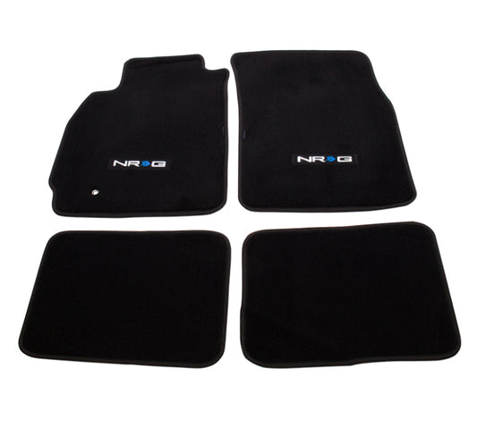 NRG Innovations NRG Logo Carpet Floor Mats for 2003-2005 Mitsubishi Lancer Evolution VIII - 4-Piece – FMR-500NRG