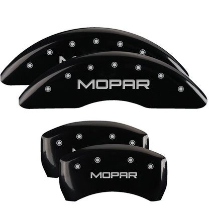 MGP 4 Caliper Covers Engraved Front & Rear SRT8 Black finish silver ch MGP