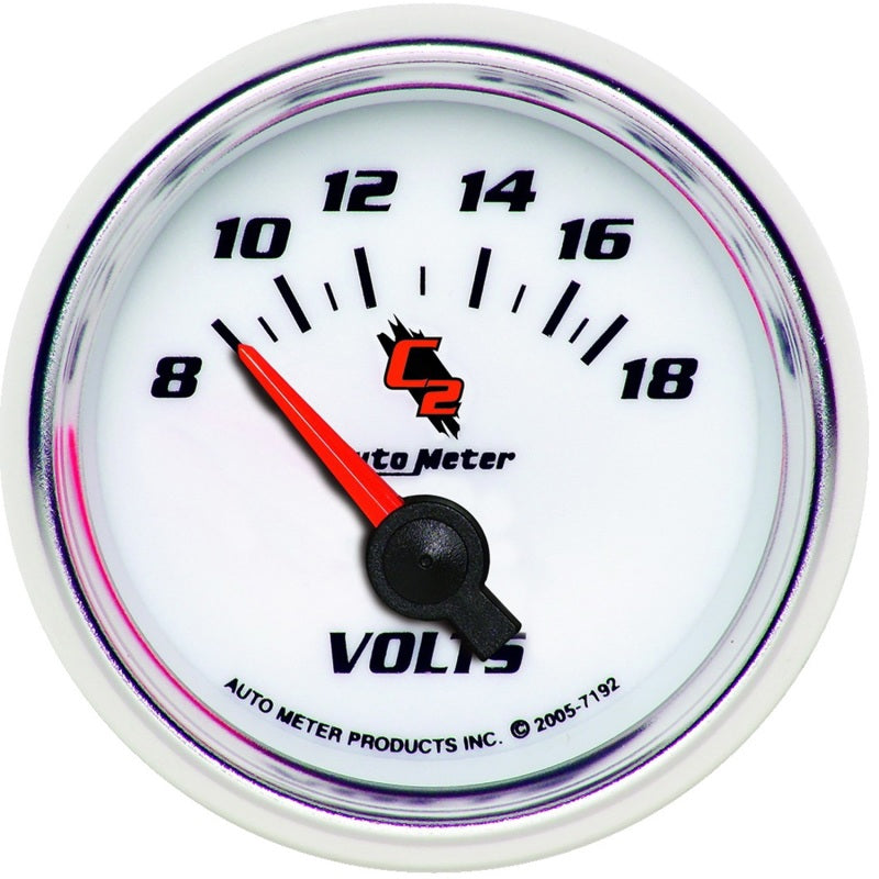 Autometer C2 2-1/16in Electric 18V Voltmeter Gauge 7192