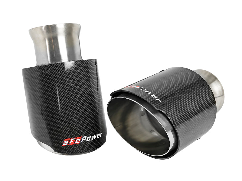 aFe MACH Force-XP 4-1/2in Carbon Fiber OE Replacement Exhaust Tips - 15-19 Dodge Charger/Hellcat - eliteracefab.com