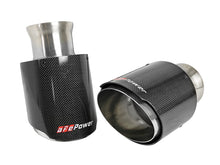 Load image into Gallery viewer, aFe MACH Force-XP 4-1/2in Carbon Fiber OE Replacement Exhaust Tips - 15-19 Dodge Charger/Hellcat - eliteracefab.com