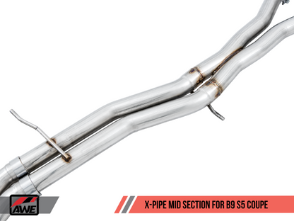 AWE Tuning Audi B9 S5 Coupe 3.0T Track Edition Exhaust - Diamond Black Tips (102mm) - eliteracefab.com