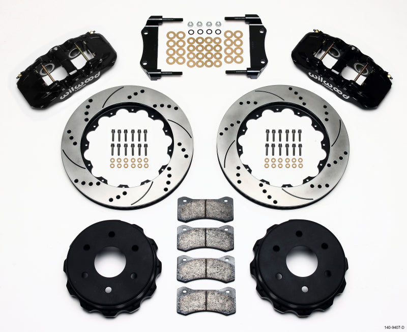 Wilwood AERO4 RearTruck Kit 14.25in Drilled 1999-2010 GM 1500-SUV 1 Piston OE Caliper - eliteracefab.com