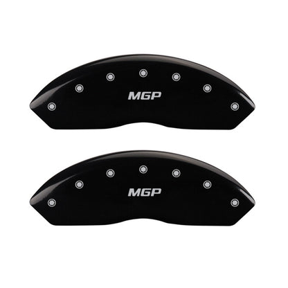 MGP Front set 2 Caliper Covers Engraved Front MGP Black finish silver ch MGP