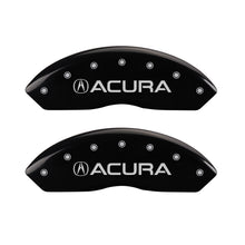 Load image into Gallery viewer, MGP 4 Caliper Covers Engraved Front Acura Engraved Rear TLX Black finish silver ch