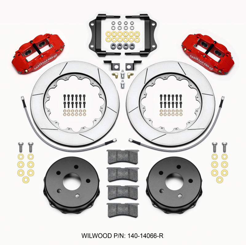 Wilwood Narrow Superlite 4R Rear Kit 14.00in Red 2007-up Jeep JK w/Lines Wilwood
