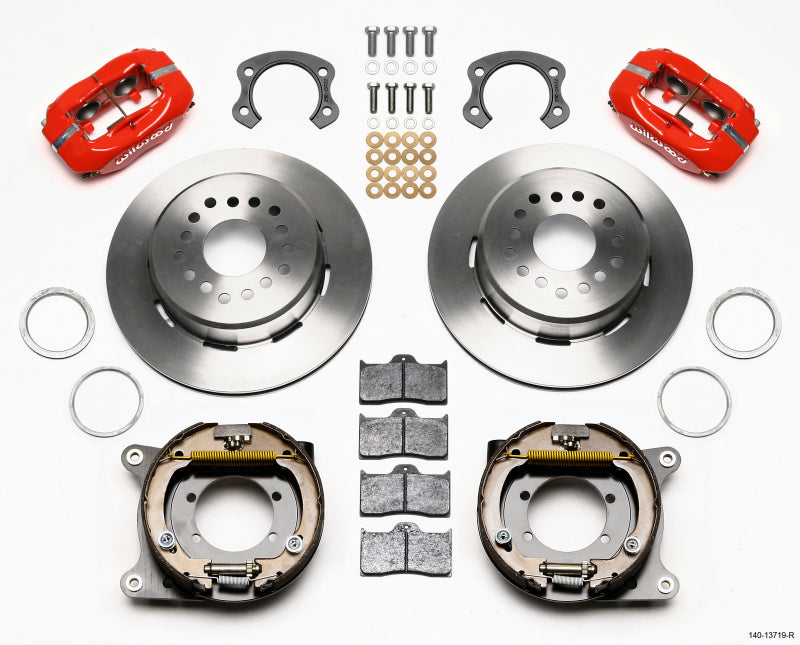 Wilwood Forged Dynalite P/S Park Brake Kit Red Ford 8.8 Special w/2.50in Offset-5 Lug Wilwood