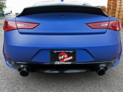 aFe POWER Takeda 2.5in 304 SS CB Exhaust w/ Black Tips 17-19 Infiniti Q60 V6-3.0L (tt) aFe