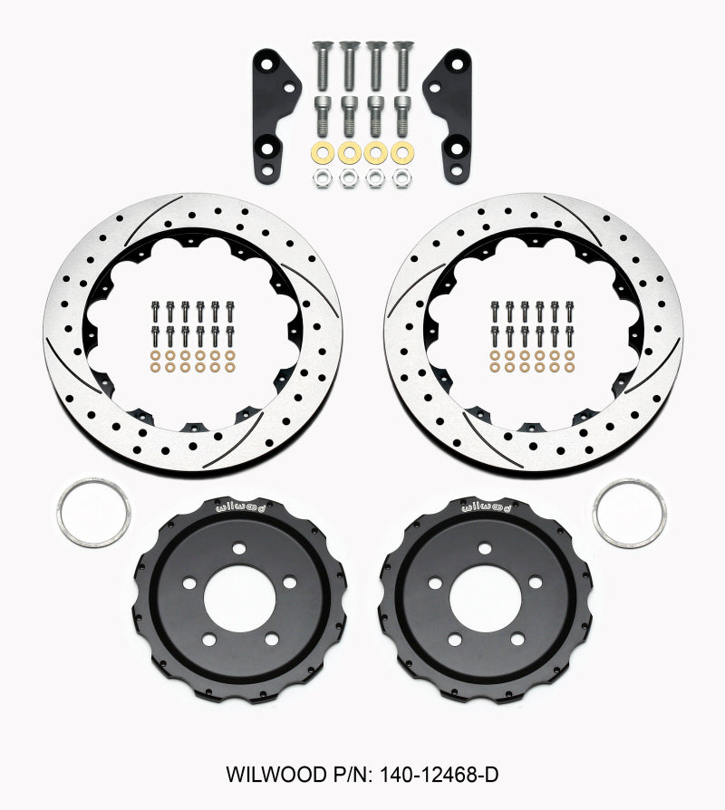 Wilwood Pro-Matrix Rear Kit Drilled 05-12 Mustang GT (2pc Hat/Rtr) Wilwood