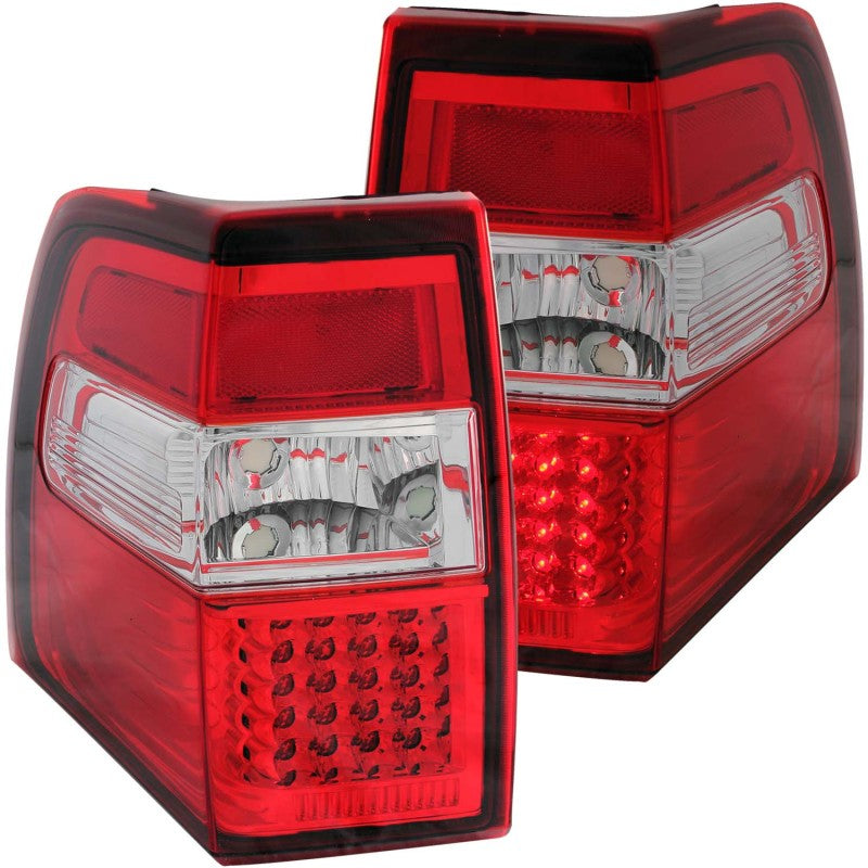 ANZO 2007-2014 Ford Expedition LED Taillights Red/Clear - eliteracefab.com