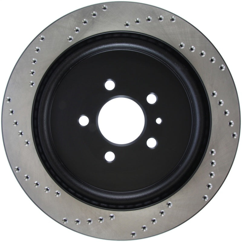 StopTech Premium High Carbon 13-14 Ford Mustang/Shelby GT500 Left Rear Disc Drilled Brake Rotor - eliteracefab.com