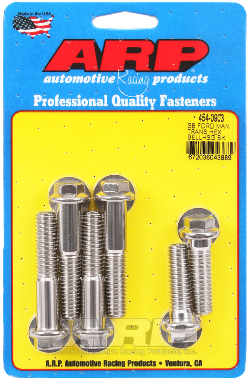 ARP Small Block Ford Manual Transmission Hex Bellhousing Bolt Kit - Polished Stainless Steel ARP