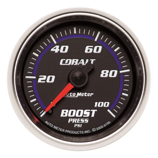 Autometer Cobalt 52mm 0-100psi Mechanical Boost Gauge 6106
