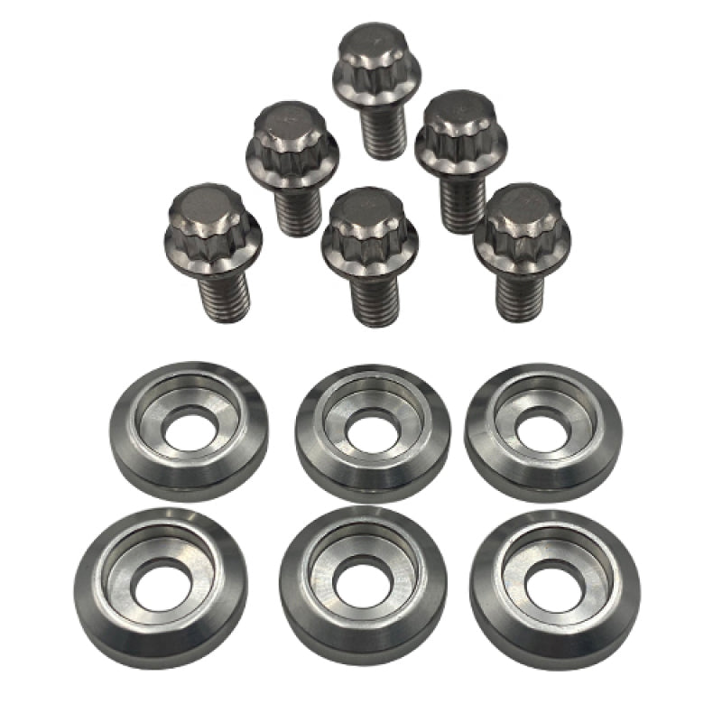 BLOX Racing New Fender Washers Kit M6 12pt - 6pc Large Diameter Silver BLOX Racing