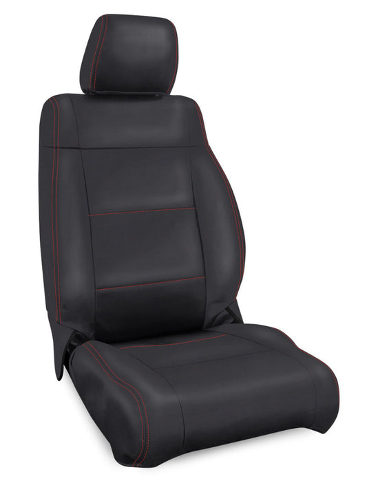 PRP 07-10 Jeep Wrangler JK Front Seat Covers/2 door or 4 door (Pair) - Black with Red Stitching B016-01