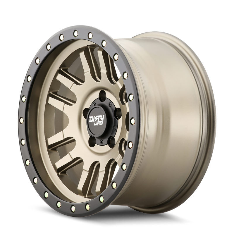 Dirty Life 9309 Canyon Pro 17x9/6x139.7 BP/0mm Offset/106mm Hub Satin Gold Wheel - Beadlock Dirty Life