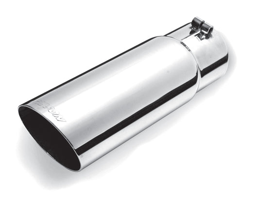 Gibson Round Single Wall Angle-Cut Tip - 3.5in OD/2.5in Inlet/6.5in Length - Stainless Gibson