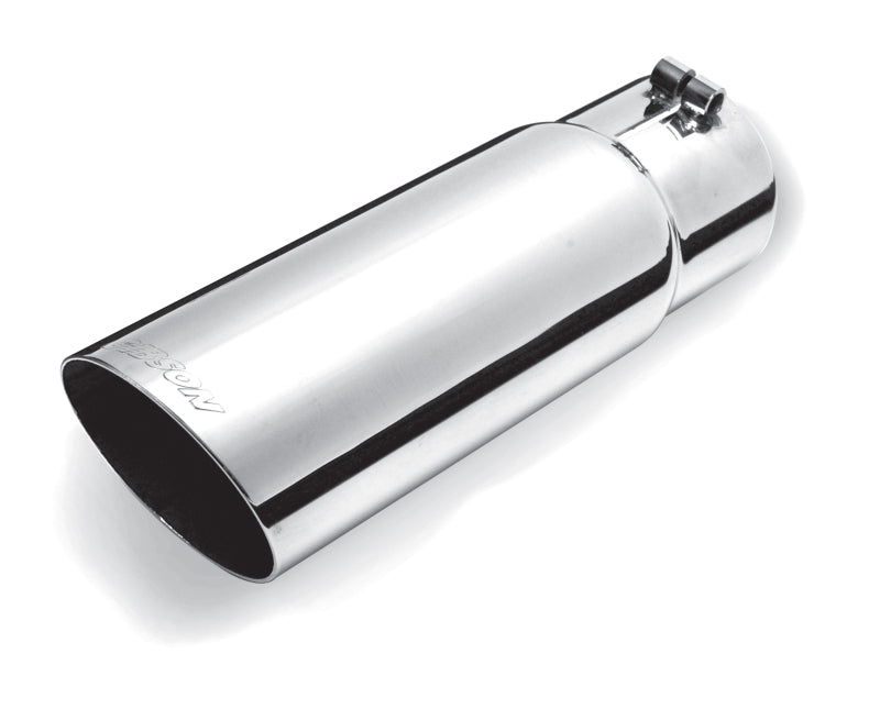 Gibson Round Single Wall Angle-Cut Tip - 4in OD/2.25in Inlet/12in Length - Stainless Gibson