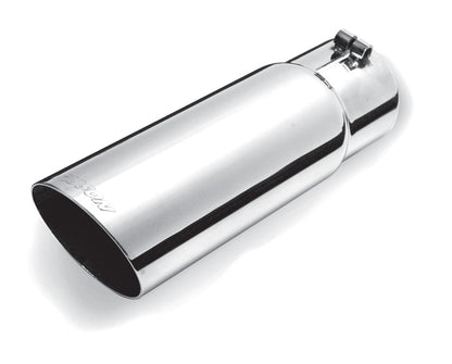 Gibson Round Single Wall Angle-Cut Tip - 4in OD/2.25in Inlet/12in Length - Stainless Gibson