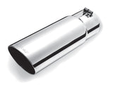 Gibson STAINLESS SINGLE WALL ANGLE EXHAUST TIP, 3.50in. Polished Round Angle Cut Tip - 500360