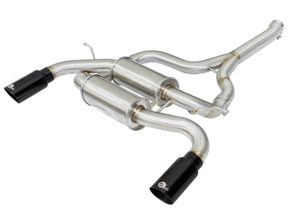 aFe MACHForce XP SS-304 Black Tip 2.5in Dia Axle Back Exhaust 12-15 BMW 335i (F30) 3.0L (t) aFe