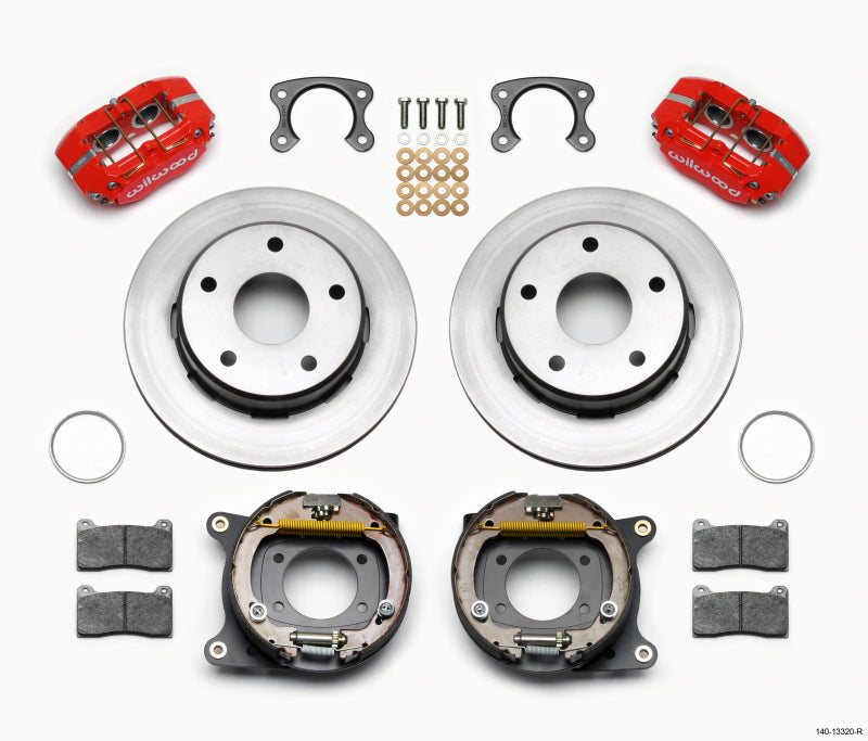 Wilwood Dynapro Lug Mount P/S Park Brake Kit Red Small Ford 2.36in Off Bronco 5 x 5.50 Wilwood