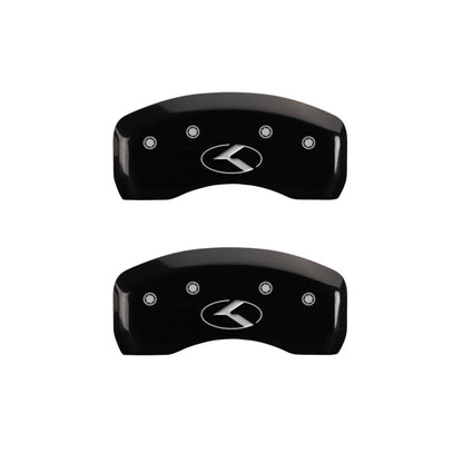 MGP 4 Caliper Covers Engraved Front & Rear Circle K/Kia Black finish silver ch MGP