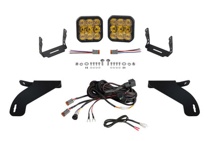 Diode Dynamics 21-22 Ford F-150 SS5 Bumper LED Pod Light Kit - Yellow Pro Combo