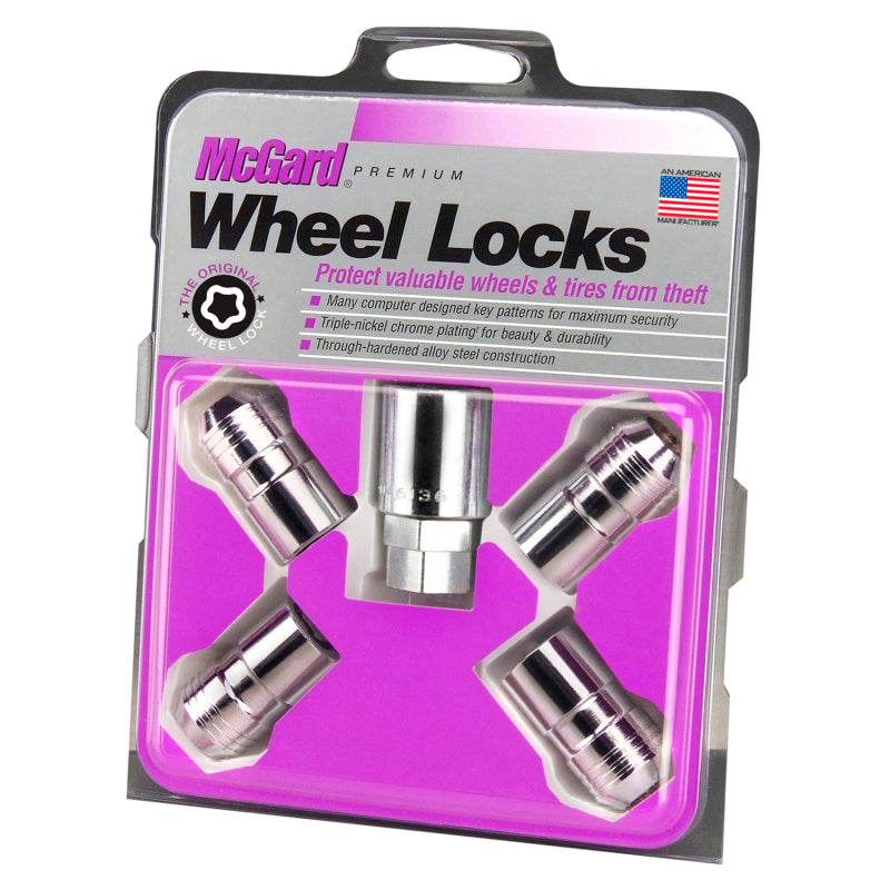 McGard Wheel Lock Nut Set - 4pk. (Cone Seat) M14X1.5 / 21mm & 22mm Dual Hex / 1.639in. L - Chrome - eliteracefab.com