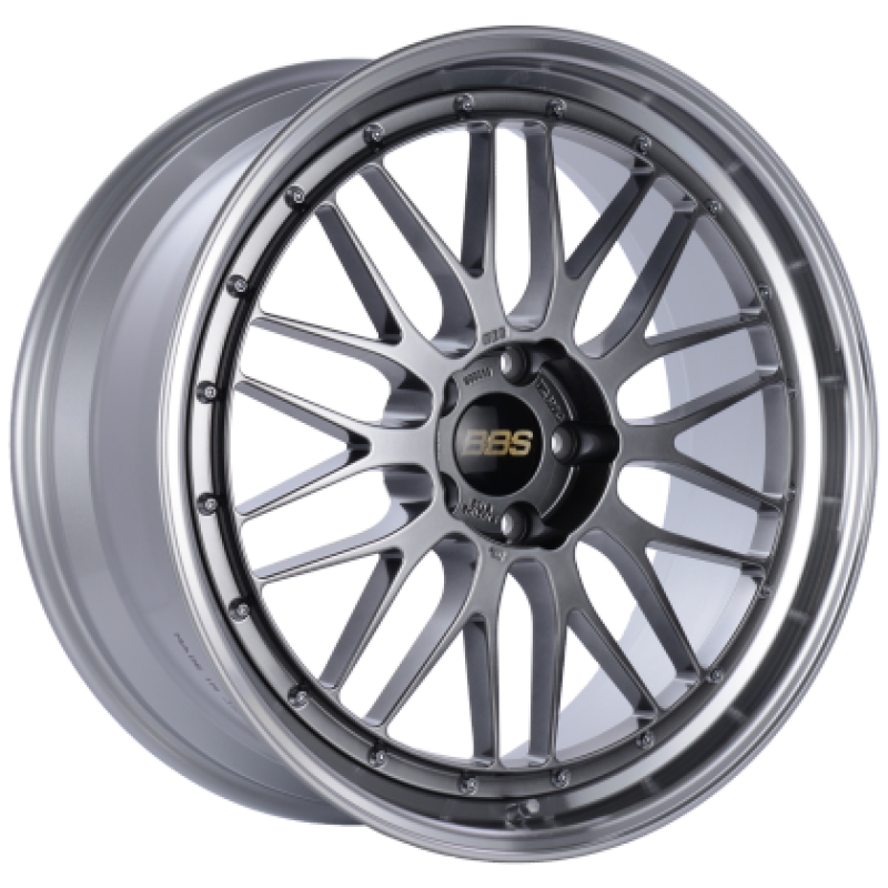 BBS LM 18x8.5 5x114.3 ET38 Diamond Black Center Diamond Cut Lip Wheel - 82mm PFS Required BBS