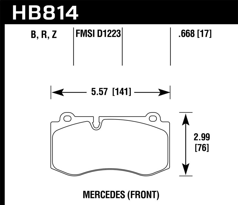 Hawk Performance Ceramic Front Brake Pads - HB814Z.668