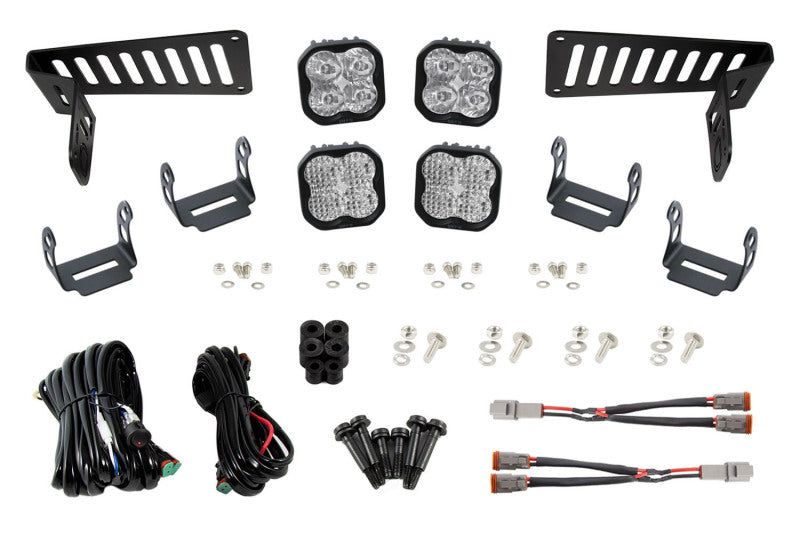 Diode Dynamics 18-21 Jeep JL Wrangler/Gladiator SS3 Cowl LED Bracket Kit - White Pro