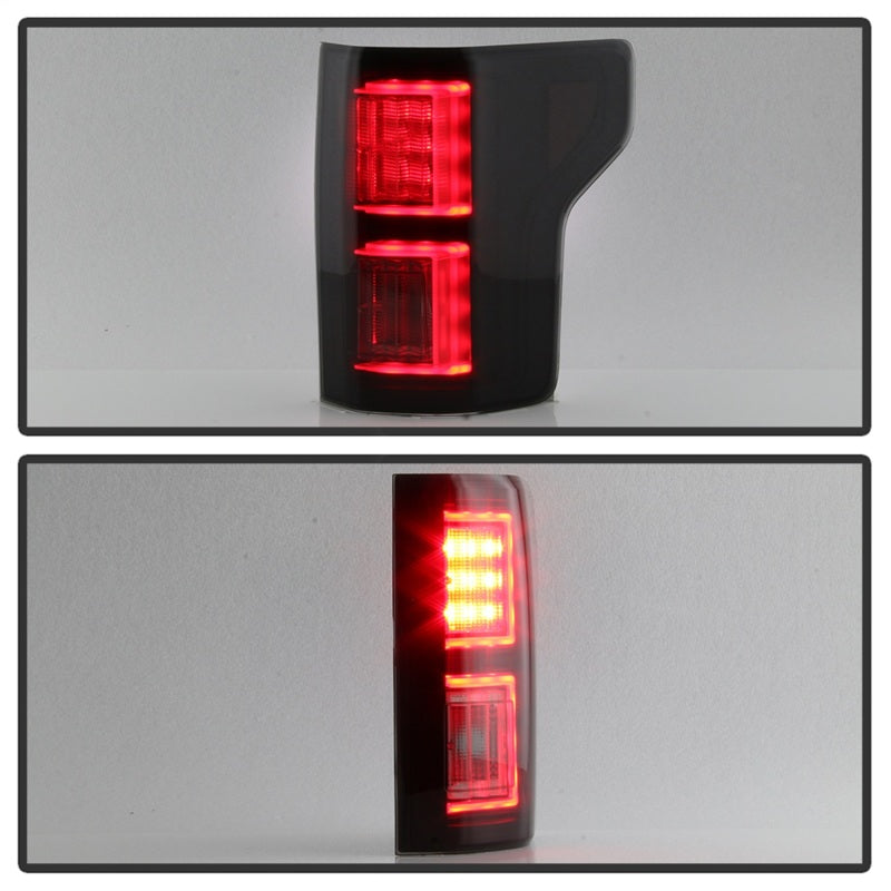 Spyder Ford F150 2015-2017 Light Bar LED Tail Lights - Black Smoke ALT-YD-FF15015-LBLED-BSM - eliteracefab.com