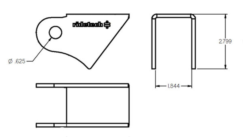 Ridetech Tri Link Frame Rod End Bracket 1-3/4in Wide