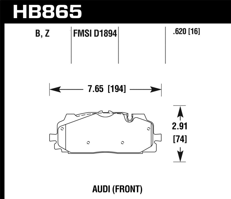 Hawk Performance HPS 5.0 Front Brake Pads | 2018-2019 Audi S5 - eliteracefab.com