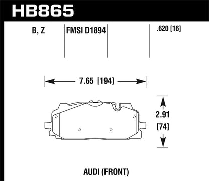 Hawk Performance HPS 5.0 Front Brake Pads | 2018-2019 Audi S5 - eliteracefab.com