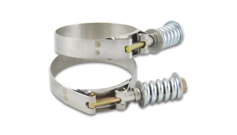Vibrant SS T-Bolt Clamps Pack of 2 Size Range: 2.94in to 3.24in OD For use w/ 2.75in ID Coupling - eliteracefab.com