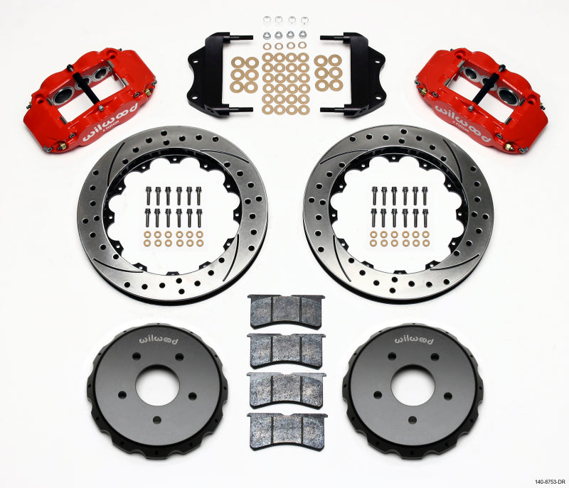 Wilwood Narrow Superlite 6R Front Hat Kit 13.06in Drilled Red 2004-2006 Pontiac GTO Wilwood