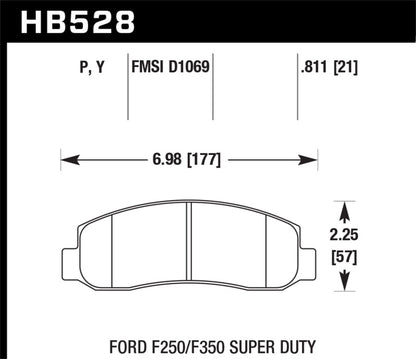 Hawk 05-11 Ford F250/F350 / 2011 Ford F550 SuperDuty Street Front Brake Pads - eliteracefab.com