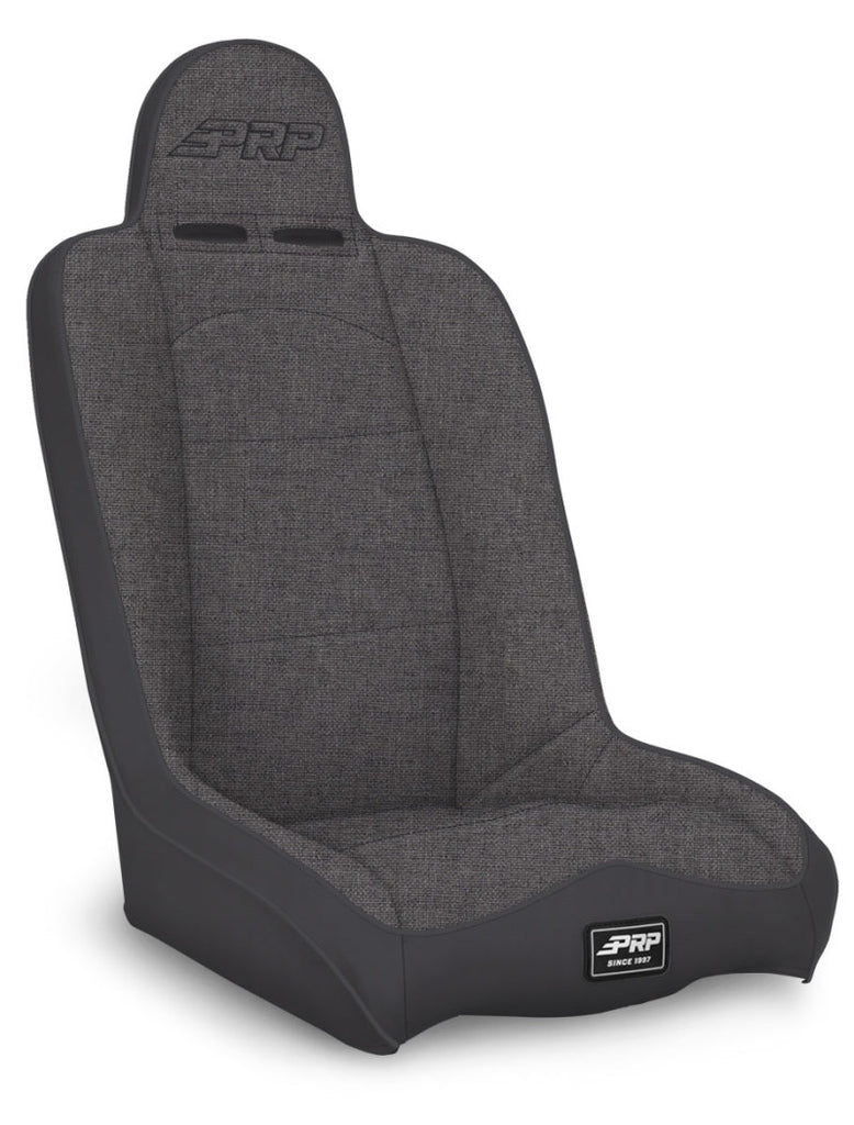 PRP Daily Driver High Back Suspension Seat (Two Neck Slots) - All Grey - eliteracefab.com