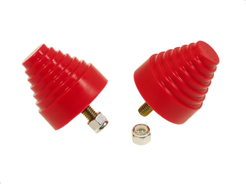 Prothane Universal Bump Stop 2-1/4X2-1/4 Cone w/Stp - Red - eliteracefab.com