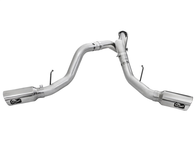 aFe Atlas Exhaust 4in DPF-Back Exhaust Aluminized Steel Polished Tip 11-14 ford Diesel Truck V8-6.7L - eliteracefab.com