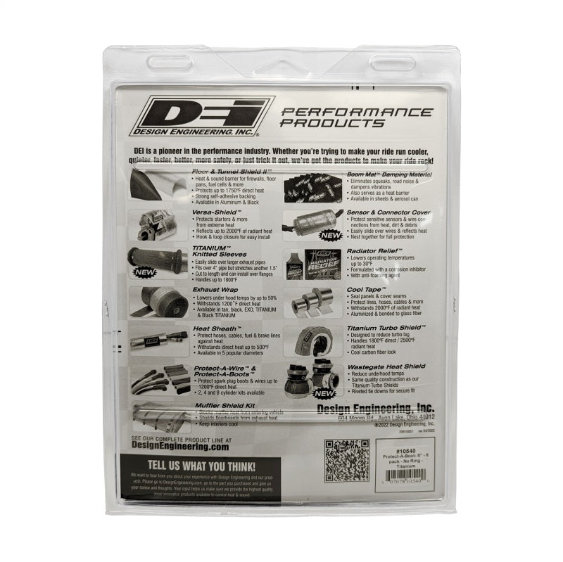 DEI Protect-A-Boot - 8in - 6-pack - No Ring - Titanium DEI