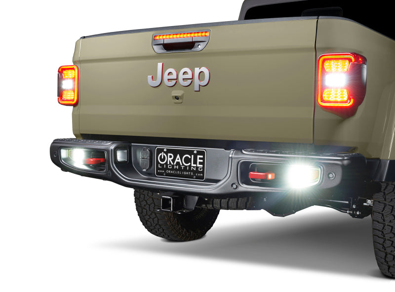 Oracle Rear Bumper LED Reverse Lights for Jeep Gladiator JT w/ Plug & Play Harness - 6000K - eliteracefab.com